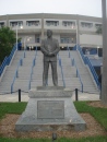 The statue of George M. Steinbrenner outside the stadium